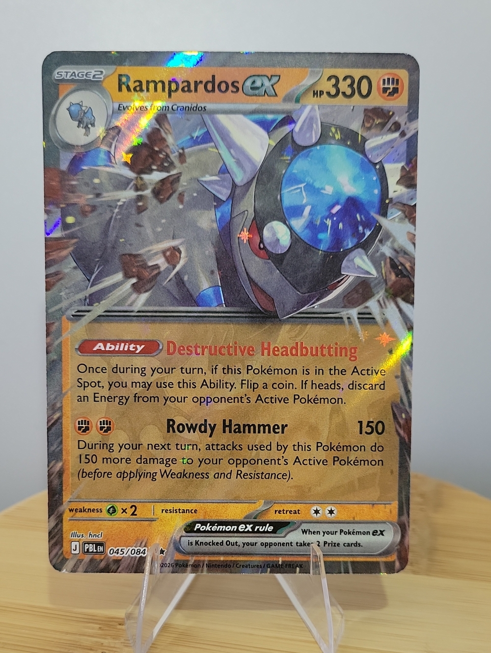 Pokemon Rampardos ex Holo - Gray, Blue, Orange Accents